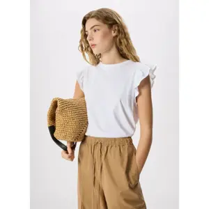 Whistles Frill Sleeve Broderie Tee